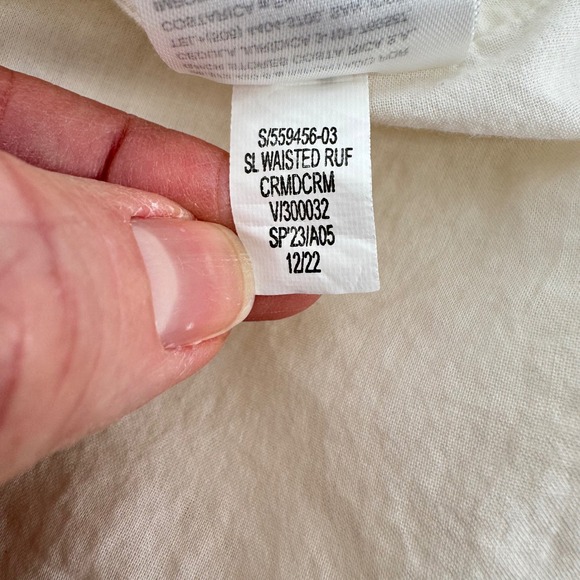 Old Navy Womens XL Ruffled Strap Smocked Waist Eyelet Dress Cream Coquette - Picture 9 of 10